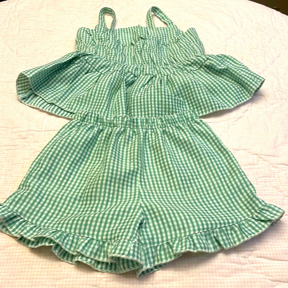 2 piece gingham, short set